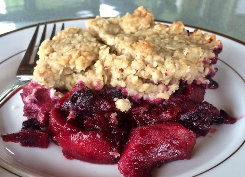 Yummy berry crumble.